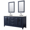 Custom image for Dark Blue with Matte Black Trim / Carrara Cultured Marble / 24