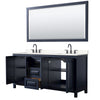 Custom image for Dark Blue with Matte Black Trim / Carrara Cultured Marble / 70