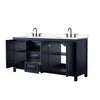 Custom image for Dark Blue with Matte Black Trim / Carrara Cultured Marble / No Mirror