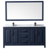 Custom image for Dark Blue with Matte Black Trim / White Carrara Marble / 70