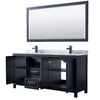 Custom image for Dark Blue with Matte Black Trim / White Carrara Marble / 70