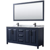 Custom image for Dark Blue with Matte Black Trim / White Carrara Marble / 70