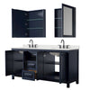 Custom image for Dark Blue with Matte Black Trim / Giotto Quartz / Medicine Cabinets