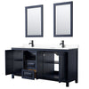 Custom image for Dark Blue with Matte Black Trim / White Cultured Marble / 24