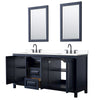 Custom image for Dark Blue with Matte Black Trim / White Cultured Marble / 24
