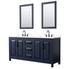 Custom image for Dark Blue with Matte Black Trim / White Cultured Marble / 24