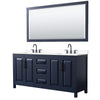 Custom image for Dark Blue with Matte Black Trim / White Cultured Marble / 70