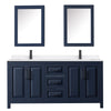 Custom image for Dark Blue with Matte Black Trim / White Quartz / Medicine Cabinets