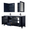 Custom image for Dark Blue with Matte Black Trim / White Quartz / Medicine Cabinets