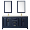 Custom image for Dark Blue with Brushed Gold Trim / Carrara Cultured Marble / 24