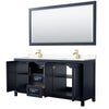Custom image for Dark Blue with Brushed Gold Trim / Carrara Cultured Marble / 70