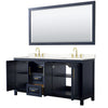 Custom image for Dark Blue with Brushed Gold Trim / Carrara Cultured Marble / 70