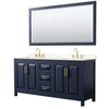 Custom image for Dark Blue with Brushed Gold Trim / Carrara Cultured Marble / 70