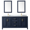 Custom image for Dark Blue with Brushed Gold Trim / White Carrara Marble / 24