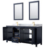 Custom image for Dark Blue with Brushed Gold Trim / White Carrara Marble / 24