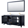 Custom image for Dark Blue with Brushed Gold Trim / White Carrara Marble / 70