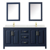 Custom image for Dark Blue with Brushed Gold Trim / Giotto Quartz / Medicine Cabinets