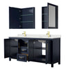 Custom image for Dark Blue with Brushed Gold Trim / Giotto Quartz / Medicine Cabinets