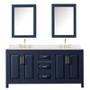 Custom image for Dark Blue with Brushed Gold Trim / Giotto Quartz / Medicine Cabinets