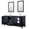 Custom image for Dark Blue with Brushed Gold Trim / White Cultured Marble / 24