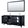 Custom image for Dark Blue with Brushed Gold Trim / White Cultured Marble / 70