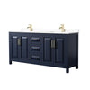 Custom image for Dark Blue with Brushed Gold Trim / White Cultured Marble / No Mirror