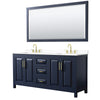 Custom image for Dark Blue with Brushed Gold Trim / White Cultured Marble / 70