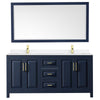 Custom image for Dark Blue with Brushed Gold Trim / White Quartz / 70