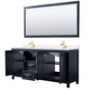 Custom image for Dark Blue with Brushed Gold Trim / White Quartz / 70