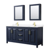 Custom image for Dark Blue with Brushed Gold Trim / White Quartz / Medicine Cabinets