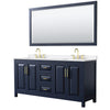 Custom image for Dark Blue with Brushed Gold Trim / White Quartz / 70