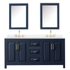 Custom image for Dark Blue with Brushed Gold Trim / White Quartz / Medicine Cabinets