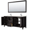 Custom image for Dark Espresso with Polished Chrome Trim / Carrara Cultured Marble / 70
