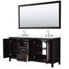 Custom image for Dark Espresso with Polished Chrome Trim / Carrara Cultured Marble / 70