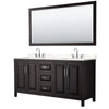 Custom image for Dark Espresso with Polished Chrome Trim / Carrara Cultured Marble / 70