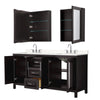 Custom image for Dark Espresso with Polished Chrome Trim / Carrara Cultured Marble / Medicine Cabinets