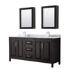 Custom image for Dark Espresso with Polished Chrome Trim / White Carrara Marble / Medicine Cabinets
