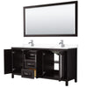Custom image for Dark Espresso with Polished Chrome Trim / White Cultured Marble / 70