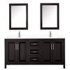 Custom image for Dark Espresso with Polished Chrome Trim / White Cultured Marble / Medicine Cabinets