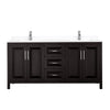 Custom image for Dark Espresso with Polished Chrome Trim / White Cultured Marble / No Mirror