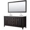 Custom image for Dark Espresso with Polished Chrome Trim / White Cultured Marble / 70
