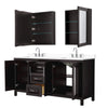 Custom image for Dark Espresso with Polished Chrome Trim / White Cultured Marble / Medicine Cabinets
