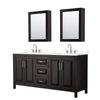 Custom image for Dark Espresso with Polished Chrome Trim / White Cultured Marble / Medicine Cabinets