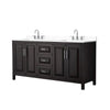 Custom image for Dark Espresso with Polished Chrome Trim / White Cultured Marble / No Mirror
