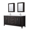 Custom image for Dark Espresso with Polished Chrome Trim / White Quartz / Medicine Cabinets