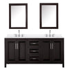 Custom image for Dark Espresso with Polished Chrome Trim / White Quartz / Medicine Cabinets