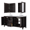Custom image for Dark Espresso with Polished Chrome Trim / White Quartz / Medicine Cabinets
