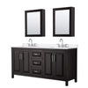 Custom image for Dark Espresso with Polished Chrome Trim / White Quartz / Medicine Cabinets