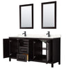 Custom image for Dark Espresso with Matte Black Trim / Carrara Cultured Marble / 24