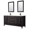 Custom image for Dark Espresso with Matte Black Trim / Carrara Cultured Marble / 24